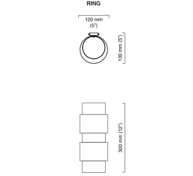 Applique*CTO lighting Applique murale, Ring, , Ø12cm, H30cm - argent