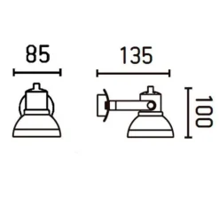 Applique*Faro Applique murale, Ring, , H10cm - noir