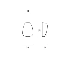 Applique*Foscarini Applique murale, Rituals 1 Semi, , L24cm, H34cm - blanc