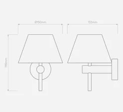 Applique*Astro Applique murale, Roma, , IP44, L15cm, H19cm - Lighting or mat