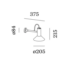 Applique*Wever&Ducré Applique murale, Roomor 1.1, , L20,5cm, H21,5cm - noir (intérieur laiton)