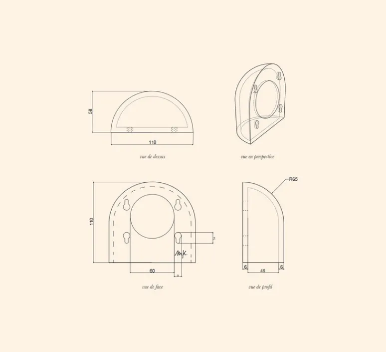 Applique*Margaux Keller Collections Applique murale, Roucaou, , L11,8cm, H11cm - bronze texturé