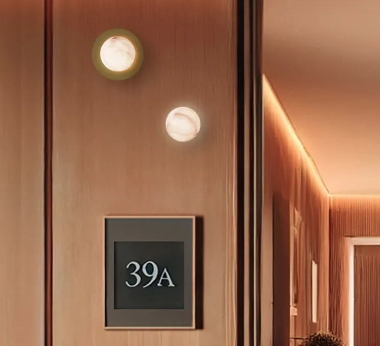 Applique murale, Royal disc, Albâtre, L12cm, H10cm - Robin