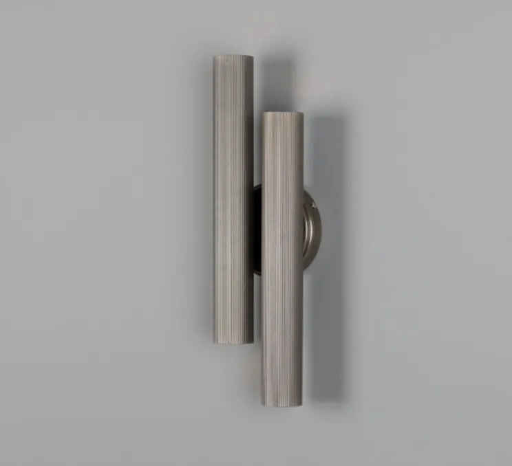 Applique murale, Royce double, argent antique, L12cm, H42cm - Mullan Lighting