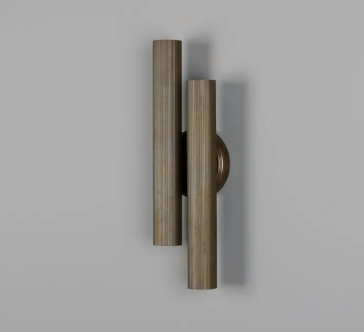 Applique murale, Royce double, laiton antique, L12cm, H42cm - Mullan Lighting