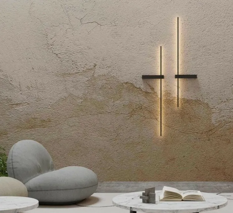 Applique murale, Rut, noir mat, LED, 3000K, 700 lm, L30cm, H125cm - Robin