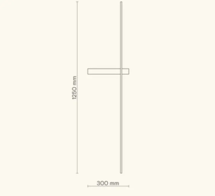 Applique murale, Rut, noir mat, LED, 3000K, 700 lm, L30cm, H125cm - Robin