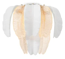 Applique*Eichholtz Applique murale, Saint Lucia, , L45cm, H35,5cm - blanc, verre texturé