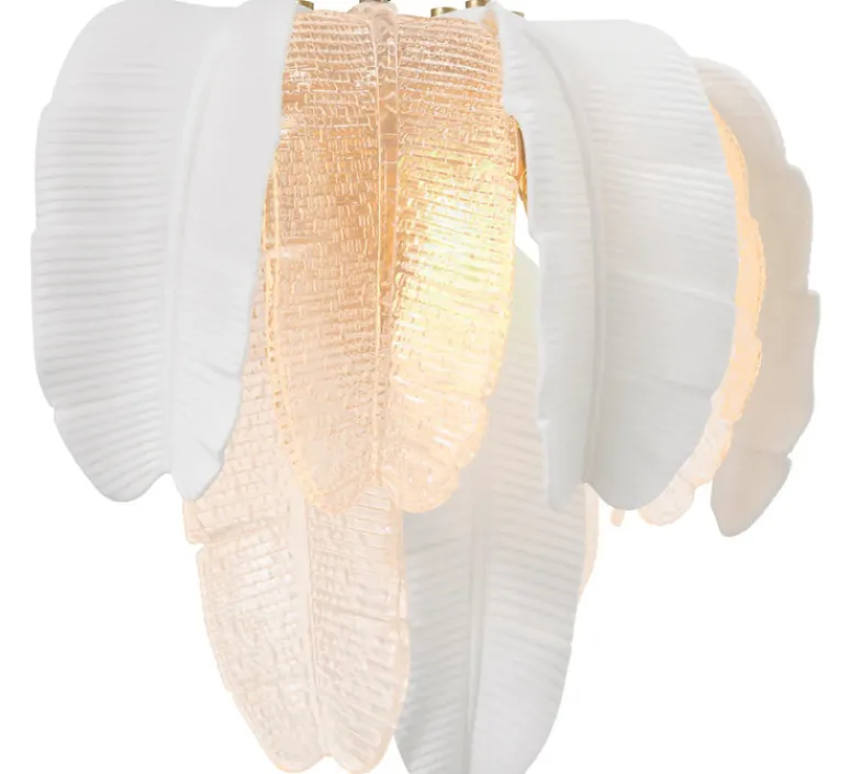 Applique*Eichholtz Applique murale, Saint Lucia, , L45cm, H35,5cm - blanc, verre texturé