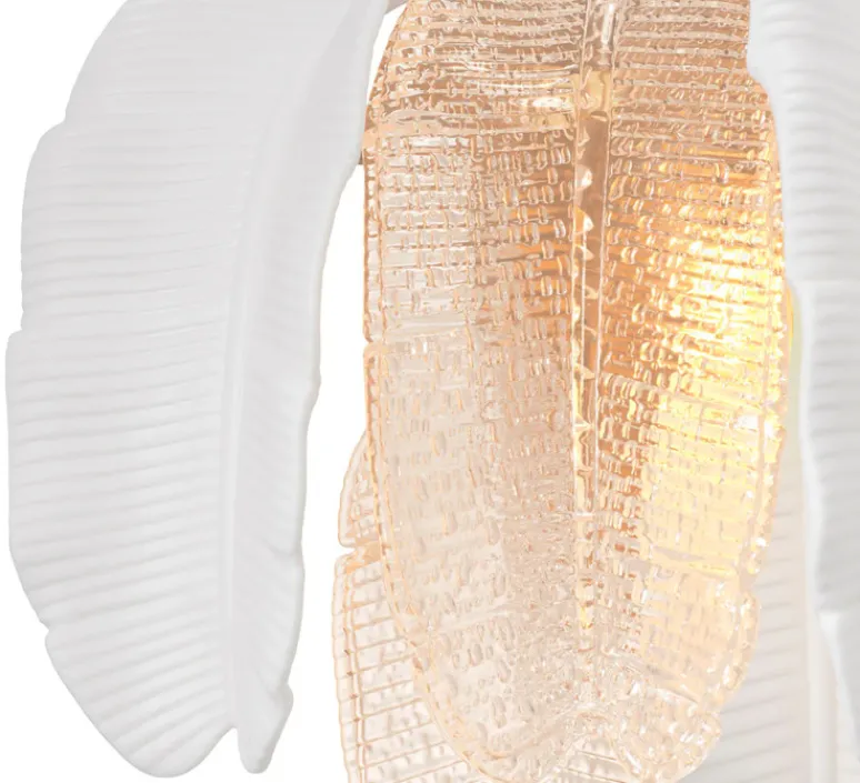 Applique*Eichholtz Applique murale, Saint Lucia, , L45cm, H35,5cm - blanc, verre texturé