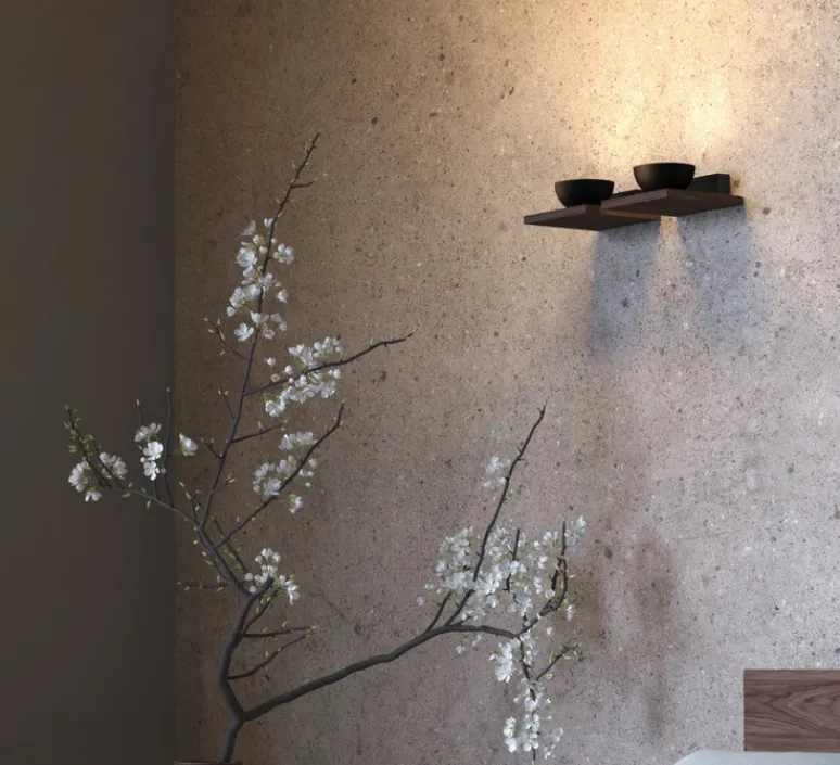 Applique*Lumen Center Italia Applique murale, Sakè 1, , LED, 2700K, 1980 lm, Ø21cm, H8cm - noir et noyer