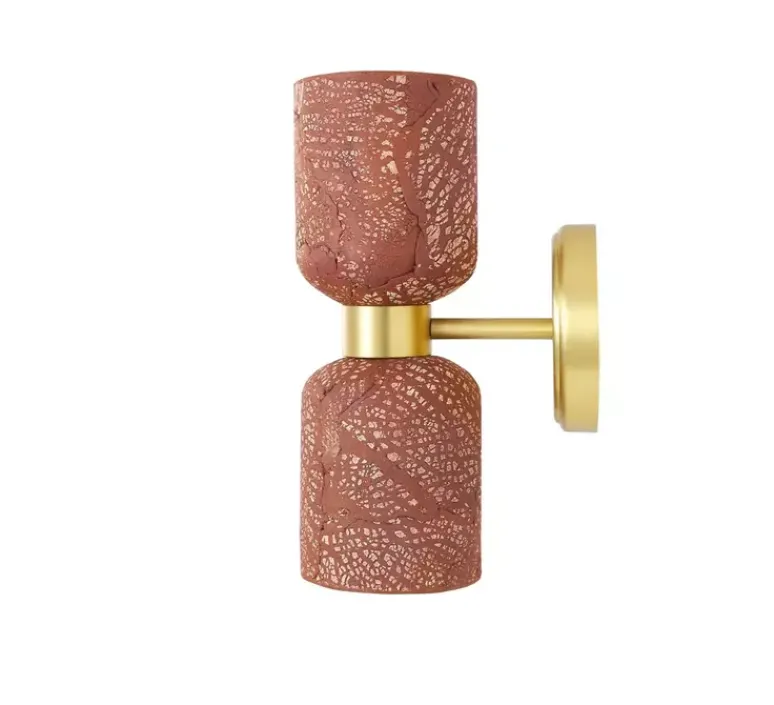 Applique*Mullan Lighting Applique murale, Sakura, , L11cm, H29cm - Rouge fer, laiton satiné