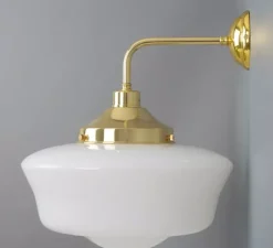 Applique murale, Schoolhouse, laiton poli, L38cm, H35cm - Mullan Lighting