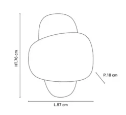 Applique*Market Set Applique murale, Screen 70's double,, L57cm, H76cm - lin bouleau