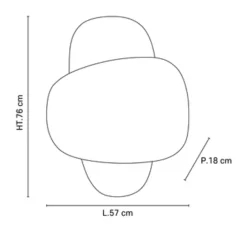 Applique*Market Set Applique murale, Screen 70's double, , L57cm, H76cm - gris bouleau, jaune curry
