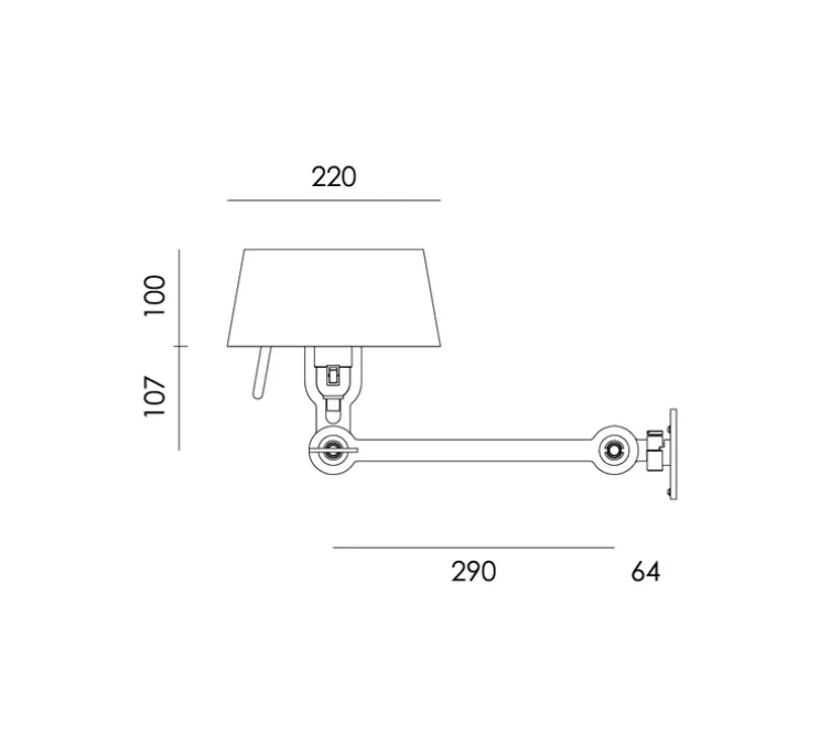 Applique murale, Set 2x Bolt Bed underfit install, sans câble, Blanc, L29cm, H27cm - Tonone