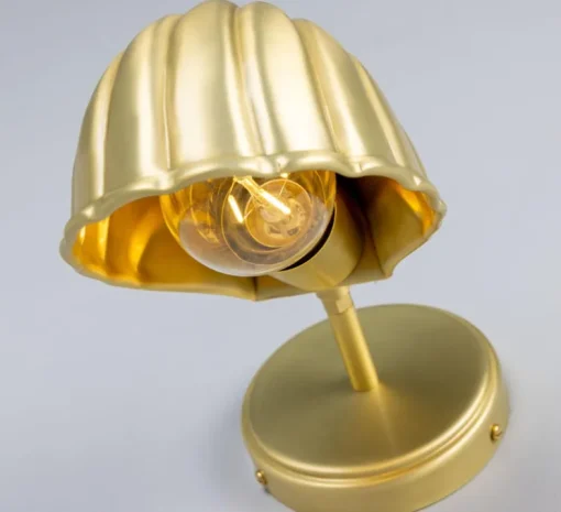 Applique murale, Shell, or satiné, Ø12cm, H26.5cm - Mullan Lighting