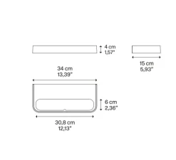 Applique*Lodes Applique murale, Shift Large, , LED, 2700K, 5085 lm, L34cm, H4cm - noir mat