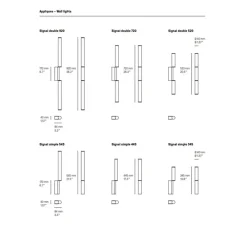 Applique murale, Signal 445, graphite satiné, LED, dim, 2700K, 280lm, H44,5cm, L4cm- CVL