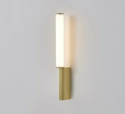 Applique murale, Signal 345, laiton satiné, LED, dim, 2700K, 280 lm, L4cm, H34,5cm - CVL