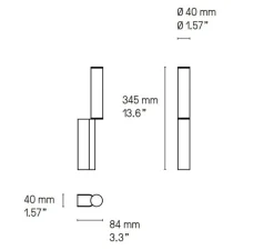 Applique murale, Signal 345, laiton satiné, LED, dim, 2700K, 280 lm, L4cm, H34,5cm - CVL