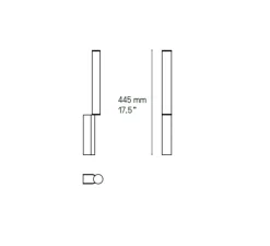 Applique*CVL Applique murale, Signal 445, satiné, LED, dim, 2700K, 480 lm, L4cm, H44,5cm - laiton