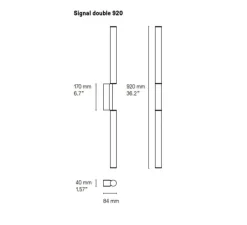 Applique*CVL Applique murale, Signal double 920, , LED, dim, 2700K, 1340 lm, L4cm, H92cm - graphite poli
