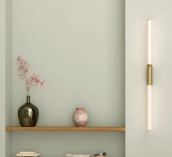 Applique*CVL Applique murale, Signal double 920, , LED, dim, 2700K, 1340 lm, L4cm, H92cm - laiton satiné