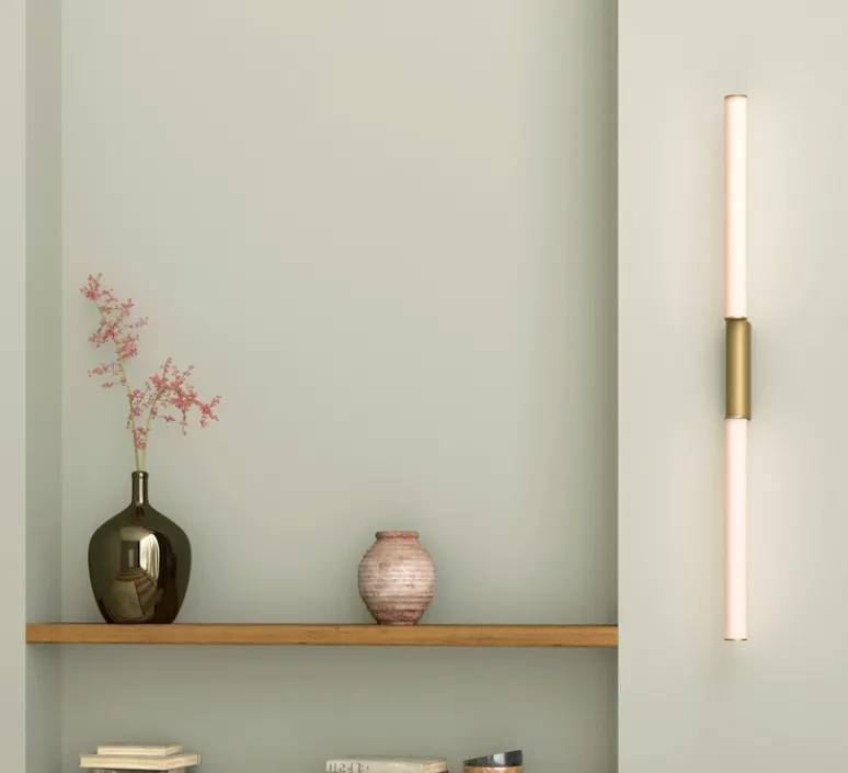 Applique*CVL Applique murale, Signal double 920, , LED, dim, 2700K, 1340 lm, L4cm, H92cm - laiton satiné