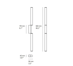 Applique*CVL Applique murale, Signal double 920, , LED, dim, 2700K, 1340 lm, L4cm, H92cm - laiton satiné