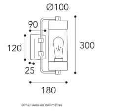 Applique murale, Silindar 3389, laiton, IP44, Ø10cm, H30cm - Moretti Luce