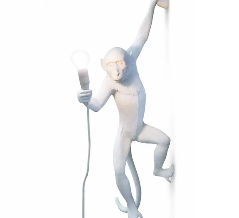 Applique|Enfants*Seletti Applique murale, singe, Monkey Hanging, gauche, , H76,5cm - blanc