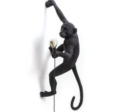 Applique*Seletti Applique murale, Singe, Monkey hanging, droite, , IP44, L37cm, H75cm - noir
