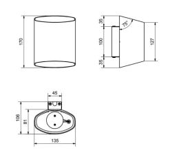 Applique*Belid Applique murale, Sinne, , LED, 3000K, 600 lm, Ø13,5cm, H17cm - Blanc, laiton