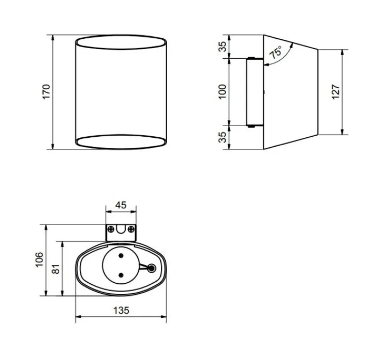 Applique*Belid Applique murale, Sinne, , LED, 3000K, 600 lm, Ø13,5cm, H17cm - Blanc, laiton