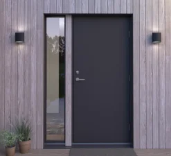 Applique murale, Sinne, noir texturé, IP44, L12,4cm, H17cm - Belid