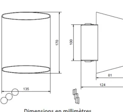 Applique*Belid Applique murale, Sinne, , IP44, L12,4cm, H17cm - rouille