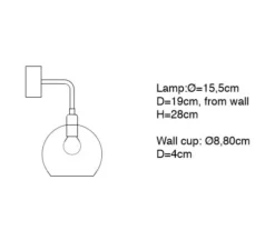 Applique murale, Small Check, Crystal Rowan, transparent, argent, L15cm, H28cm - Ebb and Flow