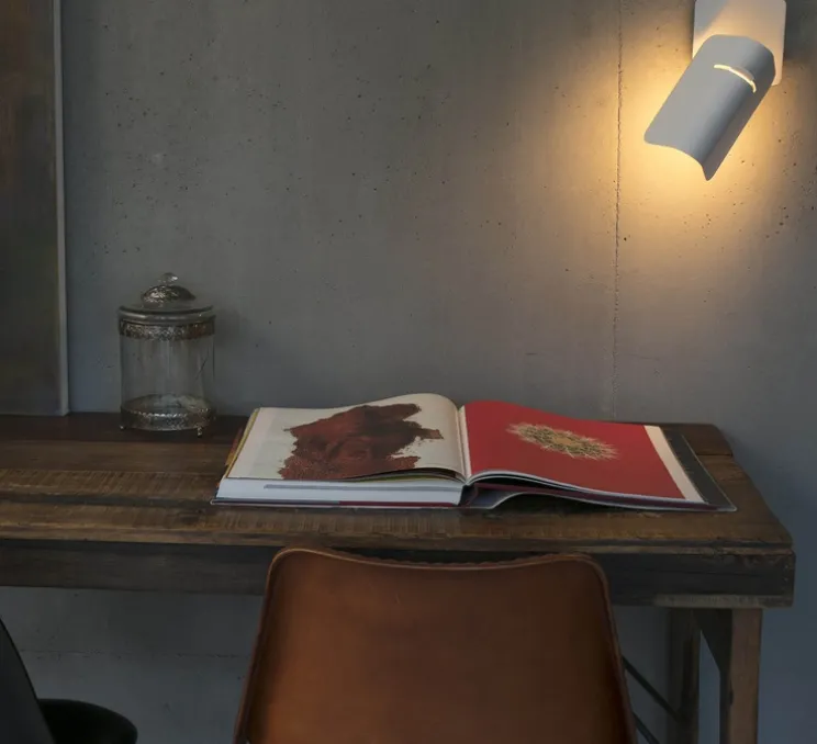 Applique murale, Smile, blanc, L12cm, H19,5cm - Faro