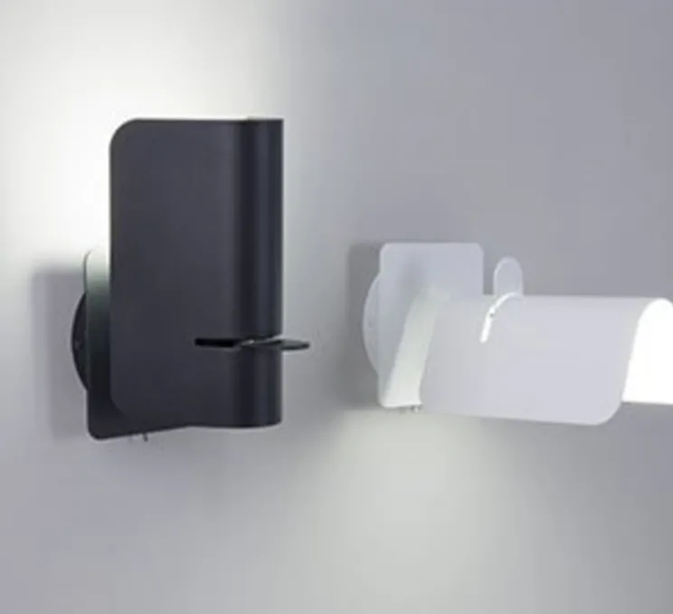 Applique murale, Smile, noir, L12cm, H19,5cm - Faro