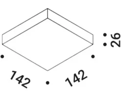 Applique*Davide Groppi Applique murale, Sol 1, , LED, dim, 2700K, 836 lm, L14,2cm, H2,6cm - blanc mat