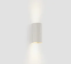 Applique murale, Sole 2L, cannelée, blanc, L8cm, H15,5cm - Faro