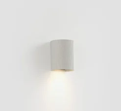 Applique murale, Sole 1L, cannelée, blanc, L8cm, H10cm - Faro