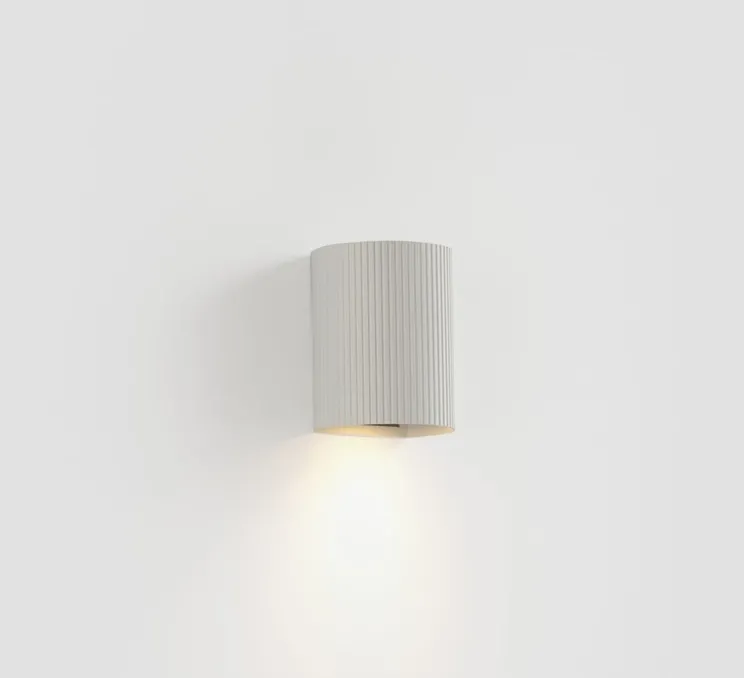 Applique murale, Sole 1L, cannelée, blanc, L8cm, H10cm - Faro