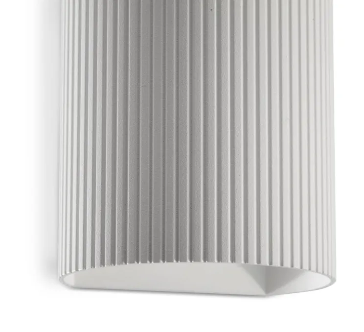 Applique murale, Sole 1L, cannelée, blanc, L8cm, H10cm - Faro