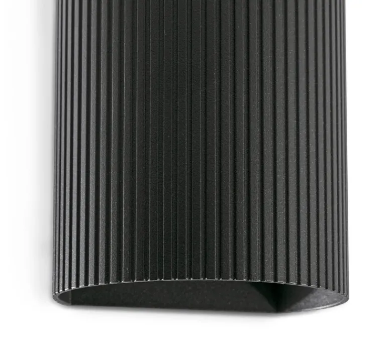 Applique*Faro Applique murale, Sole 1L, cannelée, , L8cm, H10cm - noir