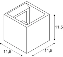 Applique*SLV Applique murale, Solid Cube, béton, L11,5cm,H11,5cm - gris foncé