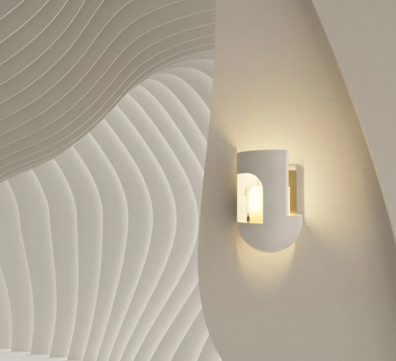 Applique*DCW éditions Paris Applique murale, Soul Story 3 feuille d'or, , LED, dim, 2700K, 250 lm, L18,5cm, H28,7cm - blanc et or