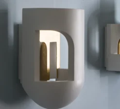 Applique*DCW éditions Paris Applique murale, Soul Story 3 feuille d'or, , LED, dim, 2700K, 250 lm, L18,5cm, H28,7cm - blanc et or