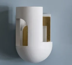 Applique*DCW éditions Paris Applique murale, Soul Story 3 feuille d'or, , LED, dim, 2700K, 250 lm, L18,5cm, H28,7cm - blanc et or